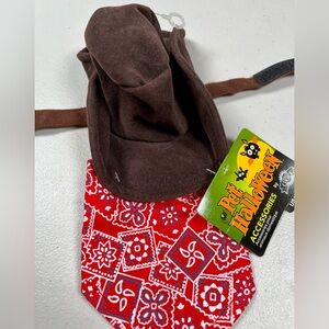 Halloween Pet Costume-western hat and scarf size S